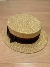 Vintage Straw Boater Hat