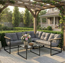 Garden Corner Sofa Set Metal L