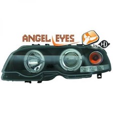 LHD Projector Headlights Pair Angel Eyes Clear Black For BMW 3 Series E46 99-03