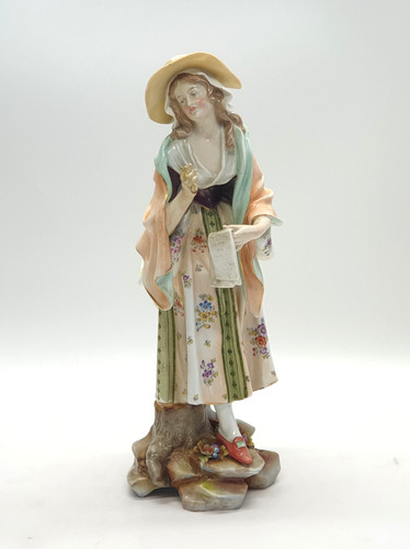 Antique meissen style woman - antique,