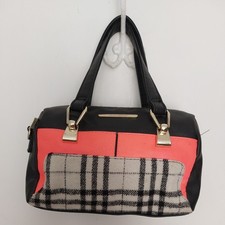 River Island Black Faux Leather Small Handbag Zipper Size 21x16x7.5 cm