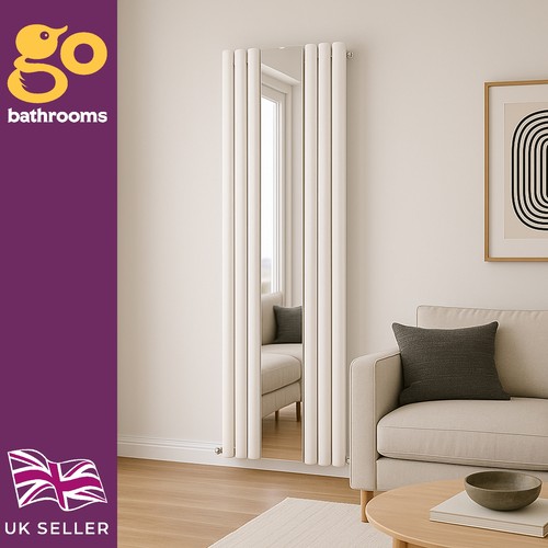 White vertical radiator with - vertical,