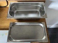 Vogue Stainless Steel 1/3 Gastronorm Tray 100mm Bain Marie Steam Table Pan & Lid