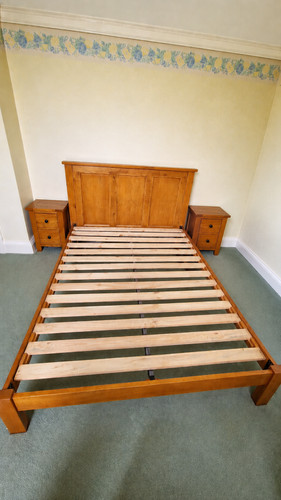 Solid oak double bedframe - solid,