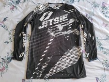 Jitsie Biking Top Mens Size Medium Black & White Long Sleeve T-shirt MTB Enduro