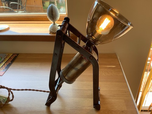 Vintage foot pump - lamp, with