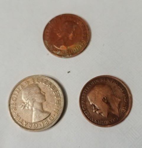Old british coins x half - coins,