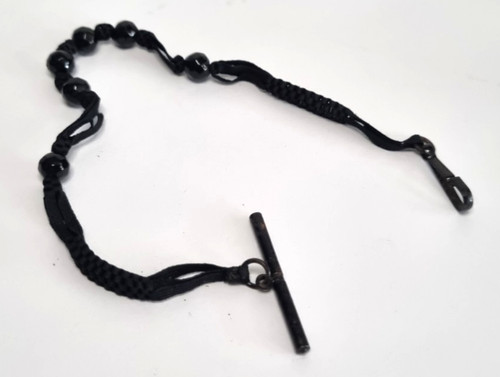 Jet bead braided silk - &, cord