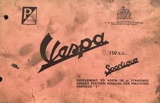 DOUGLAS VESPA 150 SPORTIQUE - ORIGINAL SUPPLEMENT MANUAL