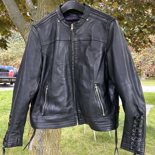 Leather motorcycle jacket - leather,