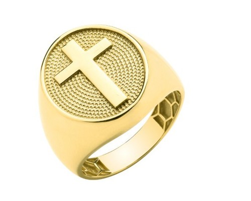 9ct gold gents oval - gents, cross