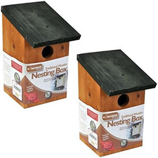 2 X Wooden Nesting Box Bird
