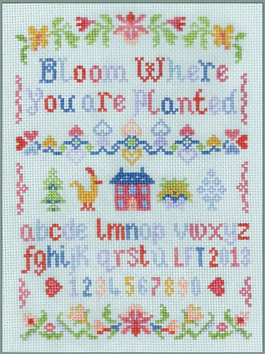Alphabet sampler blue - sampler, on