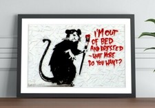 BANKSY IM OUT OF BED FRAMED