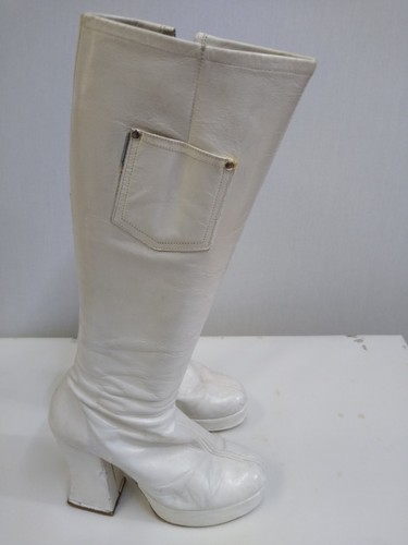 White leather 1970s - white,