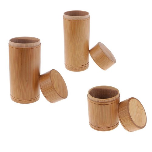 Vintage bamboo tea container - bamboo,