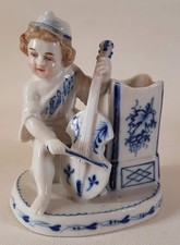 Antique Conta & Boehme C1870 Blue & White Musical Child Match striker Figure