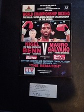 Nigel Benn Vs Mauro Galvano Rematch Programme + Ticket Stub.