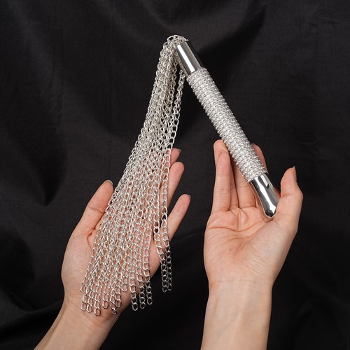 Metal chain riding crop - metal,