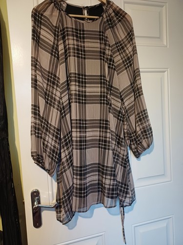 George beige black plaid - beige/black, shift