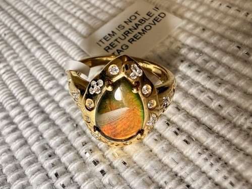 Ammolite white zircon - ammolite,