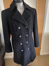 Fitted cashmere blend black womens coat