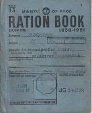 ORIGINAL POST   WW2  Ration Book, 1950-51.for a Junior