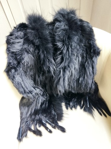 Real black lapin fur - fur, women's