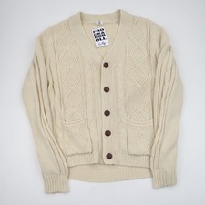 Vintage 90's Cable Knit Cardigan Patterned SZ M-L (V2081)