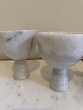 Set of 2 Solid Marble Pedestal