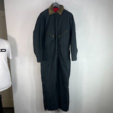 Vtg Walls Blizzard Pruf Heavy Duty Overalls Quilted Insulated in Black - M Short