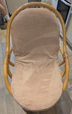 Angraves Retro Bamboo Rocking Swivel Egg Chair with Cushion