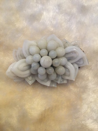 Vintage opaline flower - brooch,