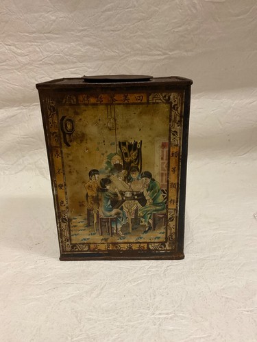 Antique chinese tea tin box - tea,