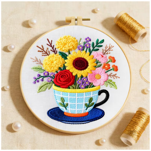 Embroidery hoop kit 20cm - hoop,