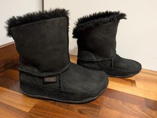 Fitflop wobble board Black suede winter ankle boots size uk 3 eu 36