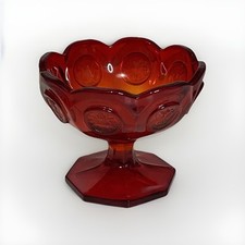 Vintage Fostoria COIN GLASS Ruby Red Bowl / Dish Beautiful Colour And Shape