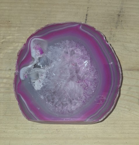 Polished pink agate geode - polished,