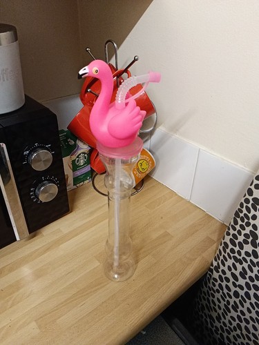Flamingo slush cup with straw - slush,