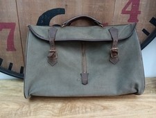 Vintage Canvas and Leather Satchel Messenger Bag Briefcase Laptop Bag