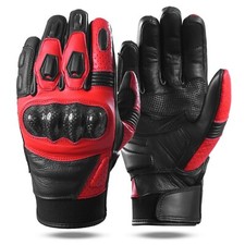 Leather motorbike gloves - leather,