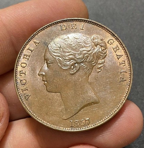 1857 copper penny victoria - copper,