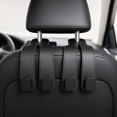 Car headrest hooks leather - car,