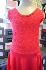 Red lace front sleeveless ballroom dance dress BALL6 -  Age 8-10