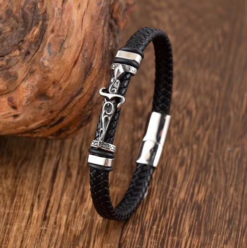 Mens leather bracelet - mens,