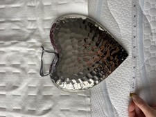 Silver Hammered Hanging Heart