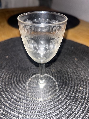 Edwardian etched sherry porto - etched, sherry/