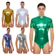 Mens Metallic Shiny Bodysuit