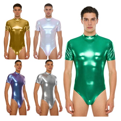Mens metallic shiny mock - uk,