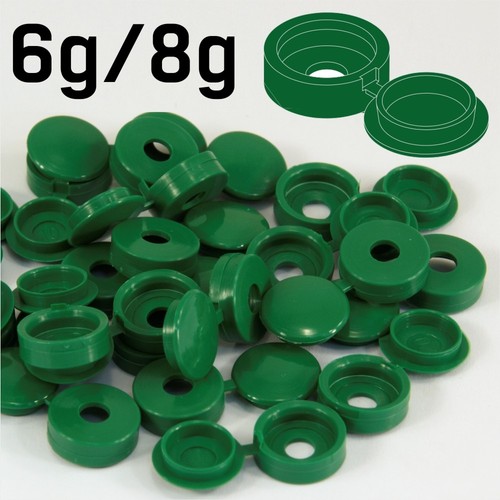 Small dark green plastic screw - green,